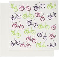 3dRose Set of 12 Greeting Cards, Print of Repeat Pattern of Lime/Purple/Pink Bicycles (gc_182851_2)
