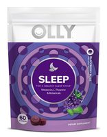 OLLY Sleep Melatonin Gummy, All Natural Flavor and Colors with L Theanine, Chamomile, and Lemon Balm, 3 mg per serving, 30 Day Supply (60 gummies)