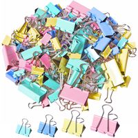 120Pcs Binder Clips Paper Clamps Assorted 4 Sizes, Paper Binder Clips Metal Fold Back Clips with Box for Office, School and Home Supplies, Multicolor