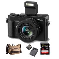 Panasonic Lumix DMC-LX100 II Large Four Thirds 21.7 MP Multi Aspect Sensor 24-75mm with Panasonic DMW-ZSTRV Battery & Charger Pack, Camera Bag and 32GB SD Card