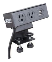 Desk Power Desktop Charging Station 2 Port USB Charger Station and 2 Outlet Power Strip with 10-Foot Cord, Black Finish