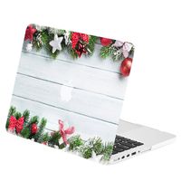 TOP CASE - Graphic Rubberized Hard Case Compatible MacBook Pro 13" with Retina Display Model: A1425 / A1502 (Release 2012-2015) - Christmas on Wooden