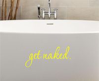 #2 Get Naked Text Black Bathroom Silhouette Macbook Symbol Iphone Apple Ipad Decal Skin Sticker Laptop (Yellow)