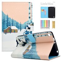 Kindle Fire 7 Case,LittleMax Ultra Slim PU Synthetic Leather Case Flip Stand [Magnetic Closure] Cover for Amazon Kindle Fire 7 5th Gen 2015 Version with 1 Free Stylus Snow Wolf