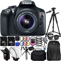 Canon EOS T6 with EF-S 18-55mm f/3.5-5.6 is II Lens 20PC Accessory Bundle - Includes 72" Tripod + 64GB SD Memory Card + Digital Slave Flash + Remote Shutter Release + Professional Backpack + More