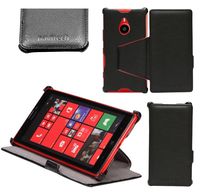 Navitech Black Faux Leather Flip Carry Case with Adjustable Stand Compatible with The Nokia Lumia 1520