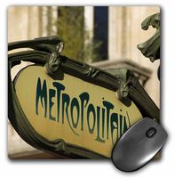 3Drose 8 X 8 X 0.25 Inches Mouse Pad Metro Entrance Sign, Paris, France, David Barnes (mp_81445_1)