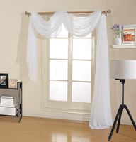 Decotex Premium Quality Sheer Voile Scarf Valance for Home & Event Designs (54" X 216", White)