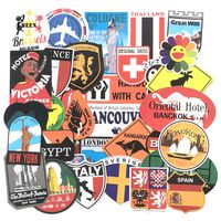 40 Pcs Retro Tourism Travel Famous Place Waterproof Stickers for Laptop Stickers Motorcycle Bicycle Skateboard Luggage Decal Graffiti Patches Stickers for [No-Duplicate Sticker Pack]
