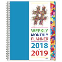 Mead 2018-2019 Academic Year Weekly & Monthly Planner, Large, 8-1/2 x 11, Customizable, Typography, Hashtag Design (CAW520D1)