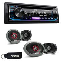 JVC KD-R990BTS Bluetooth Cd Receiver with A Pair Mb Quart Formula Series FKB113 5.25" and A Pair FKB169 6x9 Speakers