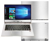 Decalrus - Protective Decal for Lenovo Yoga 910 (14" Screen) Laptop Silver Texture Brushed Aluminum Skin Skins Decal for case Cover wrap BAlenovoYoga910Silver