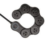Quirky Pivot Power 6 Outlet Flexible Surge Protector Power Strip (Black)