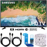 Samsung UN50NU6900 50" NU6900 Smart 4K UHD TV (2018) w/Accessories Bundle Includes, 2X 6ft HDMI Cable, LED TV Screen Cleaner (Large Bottle) and SurgePro 6-Outlet Surge Adapter w/Night Light