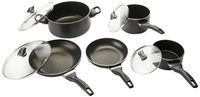 Farberware 21806 Dishwasher Safe Nonstick Cookware Pots and Pans Set, 15 Piece, Black