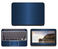 Decalrus - Protective Decal for HP ChromeBook 11 G4 4th Generation (11.6" Screen) Laptop Blue Texture Brushed Aluminum Skin Skins Decal for case Cover wrap BAhpchromebook11_G4Blue