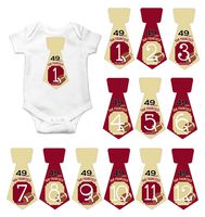 Gift Set of 12 Tie Keepsake Photography Monthly Baby Stickers with San Francisco 49ers Forty Niners Football T090