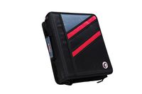 Case-it Z-Binder Two-in-One 1.5-Inch D-Ring Zipper Binder, Black/Red stripes, Z-176-BLK