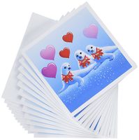 3dRose Baby harp seals, hearts, Valentine, I love you, aquatic animals, sea life - Greeting Cards, 6 x 6 inches, set of 12 (gc_11621_2)