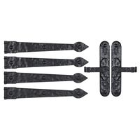 Household Essentials Black Hinge IT Premium Carriage House Lever Handle & Hinge 6 Piece Garage Door Magnet