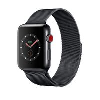 Apple Watch Series 3 42mm Space Black Stainless Steel Case with Space Black Milanese Loop (GPS + Cellular) MR1L2LL/A (Renewed)
