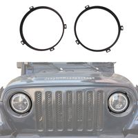 u-Box Jeep Wrangler 7 inch Headlight Mounting Bracket Retainer Ring Mount in Black for 1997-2006 Jeep Wrangler TJ