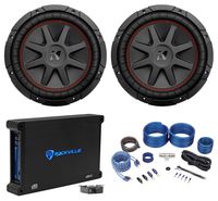 (2) Kicker 43CVR102 COMPVR 10" 1400W Car Subwoofers Subs+Mono Amplifier+Amp Kit