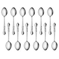 New Star Foodservice 58703 Rose Pattern, 18/0 Stainless Steel, Dinner Spoon, 7-Inch, Set of 12