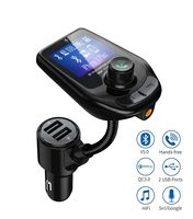 Wireless Bluetooth FM Transmitter for car, Bluetooth Radio Aux Adapter Car Kit, MP3 Music Player, Siri/Google Activated, Hands Free Calling, Dual USB Car Charger, 1.8 Inch Big Display.