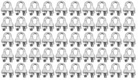 BRUFER 98200 Wire Rope Clamp Clip for Cables Zinc Plated - 1/16" inch - Bulk Pack of 50 Pieces