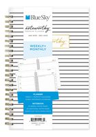 Blue Sky Noteworthy 2019 Weekly & Monthly Planner and Notebook, Flexible Cover, Twin-Wire Binding, 5" x 8", Stripe