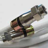250ft MADE IN USA 75 Ohm 14AWG WHITE RG-11 3Ghz SWEPT TESTED, UL, ETL RG11 COAXIAL DIGITAL SATELLITE DIGITAL CABLE with RG11 compression fittings