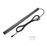 Surge Protector Power Strip 24-Outlet ETL Certified Long Heavy Duty Metal Power Strip with 15-Foot Long Extension Power Cord for Cabinet, Industrial, Commercial and Home (Black)