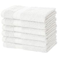 AmazonBasics Fade-Resistant Cotton Hand Towel - Pack of 6, White