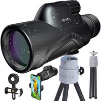 Stellax, ZoomX Monocular Compact Upgraded 2020 Waterproof/Fogproof - BAK4 Prism, FMC lenses covering with Tripod and smartphone adapter