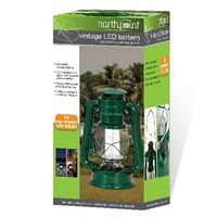 Northpoint LED Lantern, 12-LED 150-Lumen Lantern, Fresh Pine Indoor Outdoor Lantern, Home Decor Vintage Lantern, Battery Operated Hanging or Tabletop Hurricane Lantern