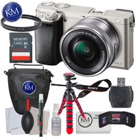 Sony a6000 Mirrorless Camera Bundles (Essential Striker Bundle, Silver 16-50mm Lens)