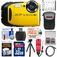 Fujifilm FinePix XP80 Shock & Waterproof Wi-Fi Digital Camera (Yellow) with 32GB Card + Battery + Case + Tripod + Strap + HDMI Cable + Kit