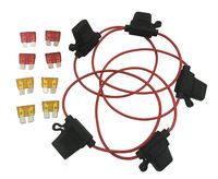 KOLACEN Automotive Car Truck in-line 18 Gauge Fuse Holder for Regular Standard Blade Type Fuse 5 Pieces + 10 Pieces Standard Blade Fuse 5Apm 10Amp