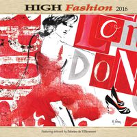 Wells Street by Lang High Fashion 2016 Wall Calendar by Fabrice de Villeneuve, January 2016 to December 2016, 12 x 12 inches (7001715)