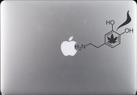 Dopamine Molecular Model Pipe with Leaf Smoke Vinyl Decal Sticker Decor for Macbook Pro Apple 13" 15" Laptop Scientific Science Decor Decoration, Sticker: 5.4 X 3.7 Inch