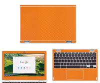 Decalrus - Protective Decal for Acer ChromeBook 11 R-11-CB5-132T, R11-C738T (11.6" Screen) Laptop Orange Carbon Fiber Skin Skins case Cover wrap CFacerChrmbkR11Orange