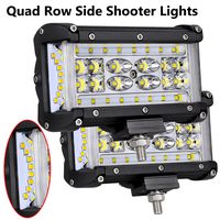 LED Pods, Moso LED 5 inch Dually Sided Side Shooter Quad Row LED Fog Lights CREE LED Spot Flood Combo Light Bar Waterproof Off Road Light LED Work Light for Truck UTV ATVs SUV Boat, 3 Years Warranty