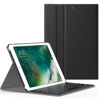 MoKo Keyboard Case Fit 2018/2017 iPad 9.7 6th / 5th Generation - Wireless Keyboard Cover Case for Apple All-New iPad 9.7 Inch 2018 & 2017 Release Tablet, Black