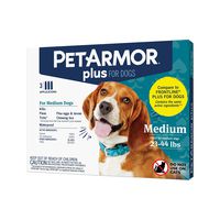 PETARMOR Plus for Dogs Flea and Tick Prevention for Dogs, Long-Lasting & Fast-Acting Topical Dog Flea Treatment, 3 Count