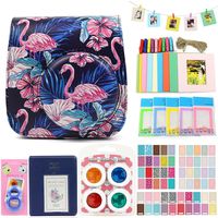 QUEEN3C Flamingo Black Accessories Kit for Fujifilm Instax Mini 9 Instant Camera, with Camera Case + Album + Filters & More Accessories for Fujifilm Mini 9 8 8 Camera. (Bundle, Flamingo Black)
