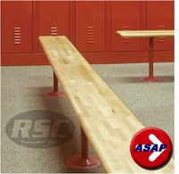 Hardwood Locker Room Bench Top (No Pedestals, Top Only) - 72" L x 12" W, 1.25" Thick