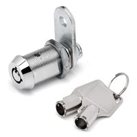 Tubular Cam Lock with 1 1/8" Cylinder and Chrome Finish, Keyed Alike