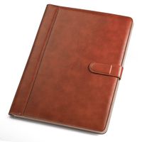 Padfolio Business/Resume Portfolio, AHGXG Leather Folder with Clipboard Document Organizer with Paper Clip, Letter Writing Pad, Pen Holder, Magnetic Closure and Pockets Contrast Stitch for Interview