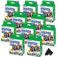 HeroFiber Instax Wide Instant Film 10 Pack (10 x 20) Total of 200 Photo Sheets - Compatible with FujiFilm Instax Wide 300, 210 and 200 Instant Cameras